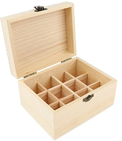 Aufbewahrungsbox, ideal als Ätherische Öle Flaschen Box, Liquidflaschen Kasten, Schönheitsstudio, Shops, Hause Präsentation - 12 Slots 20ml, 15.4x11.8x9.1cm