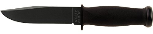 KABAR Mark I, Feste Klinge Messer, 13.0 cm Klinge, Hartplastikscheide, 1095 Cro-Van/Black Steel, Black KratonG Griff, Plain Edge 2221, UPC :617717222214