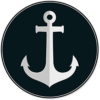 EXPRESS-HERO Anker Aufkleber (2 Stück) Anchor Sticker für Auto & Boot Maritim Meer Segeln Sticker Decal 9,5 x 9,5 cm