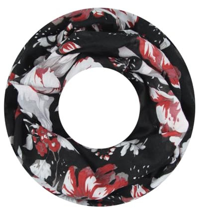 Majea Damen Loop Schal Schlauchschal Halstuch (880023) (schwarz 23)
