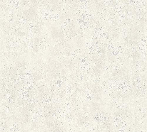 A.S. Création Flavour Vliestapete 10,05 m x 0,53 m in strukturierter Putzoptik - Creme - einfarbige Tapete im Industrial Design Made in Germany - 366002