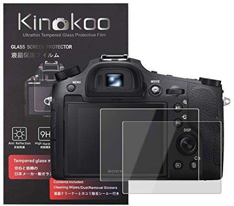 kinokoo DSC-RX10 Protection D'ecran, 0.25mm 9H Dureté Verre Trempé Film Compatible Sony DSC-RX10/RX10M2/RX10M3/RX10M4 Appareil Photo Numérique sans bulles/anti-rayures (paquet de 2)