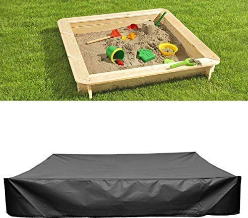 Schwarz Staubdichte wasserdichte Sandkasten-Abdeckung mit Kordelzug für Sandkasten Pools Gartensaunas Whirlpools 150x150x20cm