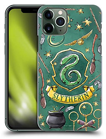 Head Case Designs Officially Licensed Harry Potter Slytherin Pattern Deathly Hallows XIII Hard Back Case Compatible With Apple iPhone 11 Pro