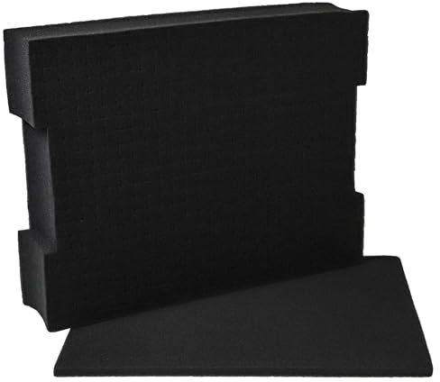 vhbw Schaumstoffeinlage mit Bodenplatte kompatibel mit Bosch LS-BOXX 306 Werkzeugkoffer - Individuell Anpassbar, Schaumstoff, Schwarz