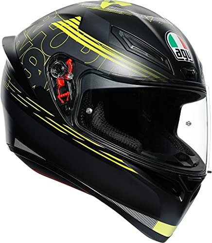 AGV Unisex-Adult K1 E2205 TOP Motorrad Helm, Schwarz, XS