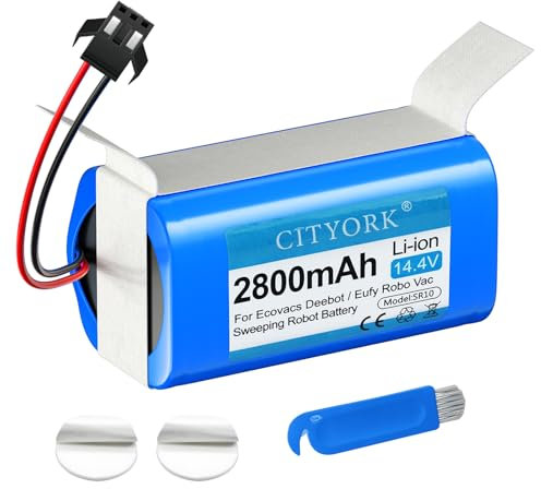 CITYORK Li-ION 4000mAh Batterie pour Proscenic 850t, pour Ultenic D5/D5s/D5s Pro,pour Honiture G20, pour Lubluelu SL60D/SL61D, pour Tikom G8000, pour Venga VG RVC 3000 3001,pour Tesvor S6 S4 X500 Pro