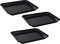 Parthan 3-Pack Oven Trays - 23.8cm Non Stick Carbon Steel Baking Tray Set, Dishwasher Safe and Easy Clean (Black)