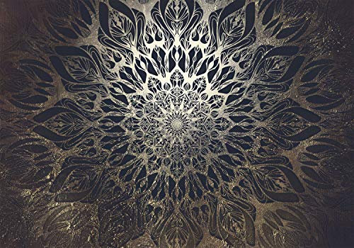 decomonkey Fototapete Mandala Modern 450x315 cm XL Tapete Wandbild Bild Fototapeten Tapeten Wandtapete Orient Zen Ornament schwarz gold