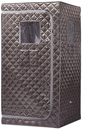 Smartmak Full Size Steam Sauna Tent, Portable One Person Home Spa Room for Detox Therapy, Steamers NOT Included(33.9 L*33.9 W*65.8 H Dark Grey)