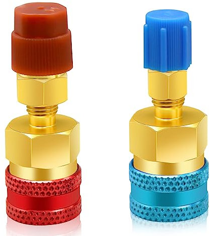 Adaptateurs R1234yf vers R134a, kit de coupleurs rapides Kit de recharge de réfrigérant R1234yf, adaptateurs côté haut/bas R134a vers R1234yf pour recharge d'évacuation du système de réfrigérant
