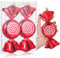 Aoriher 2 Stück 19,3 cm Große Hängende Weihnachtliche Süßigkeiten Ornamente Glitzernde Zuckerstangen Ornamente Große Weihnachtsbaum Süßigkeiten Anhänger Bonbon Pfefferminz Deko mit Gold Seile (Rot)