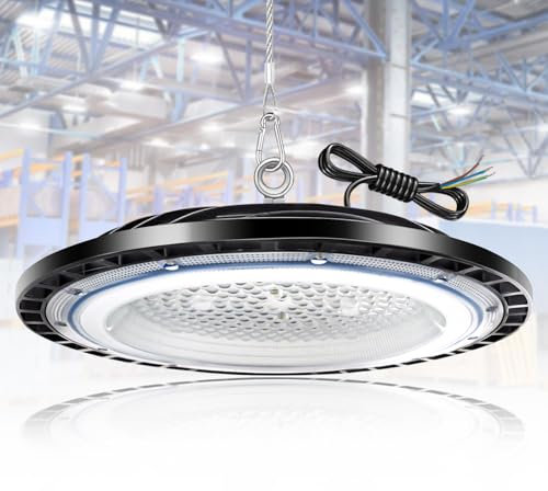 100W UFO LED High Bay Light Hallenstrahler 6500K 14000LM kaltweiß UFO LED Werkstattlampe, IP66 Wasserdichte Industrielampe High Bay Licht für Fabriken,Garage,Lagerhaus