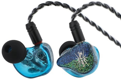 Linsoul Kiwi Ears Forteza in Ear Monitor, 1BA + 2DD Auriculares Hi-Fi con cable, Auriculares para Gaming, Hybrid Driver IEM Earphones, con cable IEM extraíble para músicos y jugadores (azul)