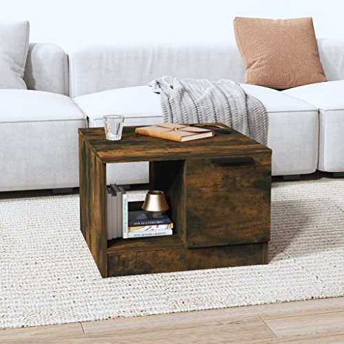 Tino Tech Couchtisch aus Holzwerkstoff 50x50x36 cm Wohnzimmertisch Coffe Table Center Table Wohzimmer Couchtisch Stubentisch Akzenttisch Cauchsofa Tisch Modern Beistelltisch Räuchereiche