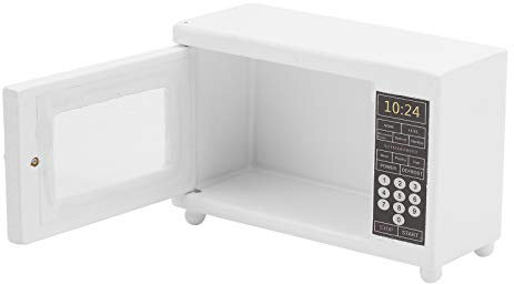 Dollhouse Microwave Oven Restaurant Gadgets Cute Dollhouse Microwave Oven Mini Kitchen Appliance Gold Handle Microwave Oven Mini Kitchen Appliance for Doll House