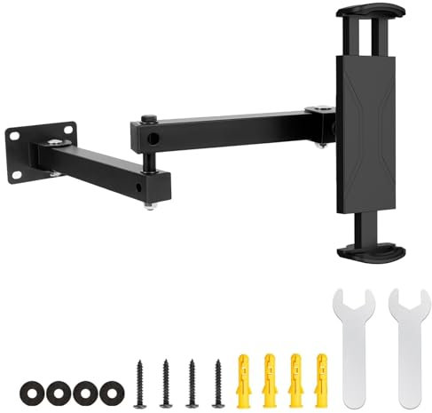 ZIGefofo Tablet Wandhalterung Schwenkbar für 4-13 Zoll 360 Grad Drehbare Tablet Halterung Ausziehbare Länge Beträgt 10-45 cm Metal iPad Halterung Wand für Business und Zuhause Küche Fitness