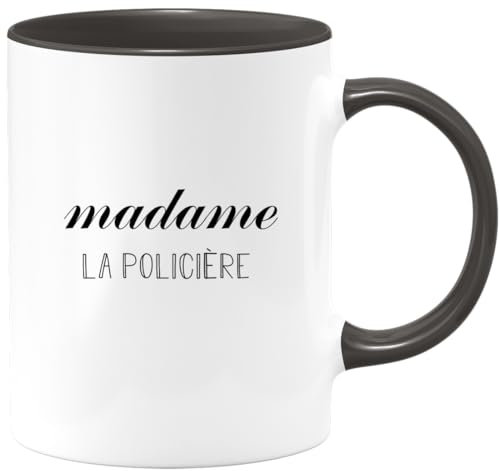quotedazur - Mug Madame La Policiere - Noir/Céramique