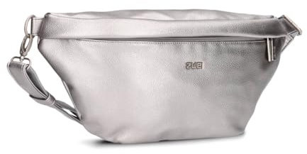 Zwei Damen Hip Bag Mademoiselle.M MH80 Bauchtasche 40 cm 3 Liter, Crossbody Bag wasserabweisend, 3-in-1 Bequeme Brusttasche, Gürteltasche & Hüfttasche (Silver)