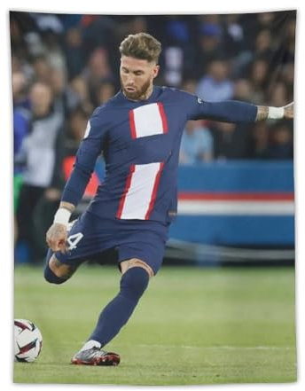 YOUMAN Sergio Ramos Fußballspieler-Poster, Bilddruck, Tapisserie, Wandfarbe, Kunst, Wandteppich, Dekoration, moderne Wohnkunstwerke, Geschenkidee, 76,2 x 101,6 cm