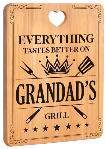 Apjielop Grandad Gifts Christmas - Engraved Bamboo Cutting Board, Grandad Birthday Gifts for Grandad, Birthday Presents for Grandad