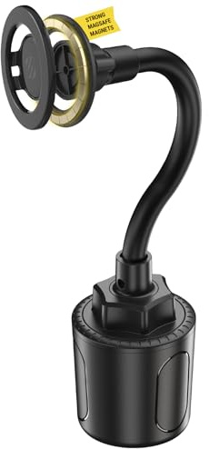 Scosche MagicMount SMSCUP Magnetic Cup Holder Phone Holder with Adjustable Gooseneck & Magnetic Head for Car Compatible with iPhone 16/15/14/13/12 Series, MagSafe Case & Android