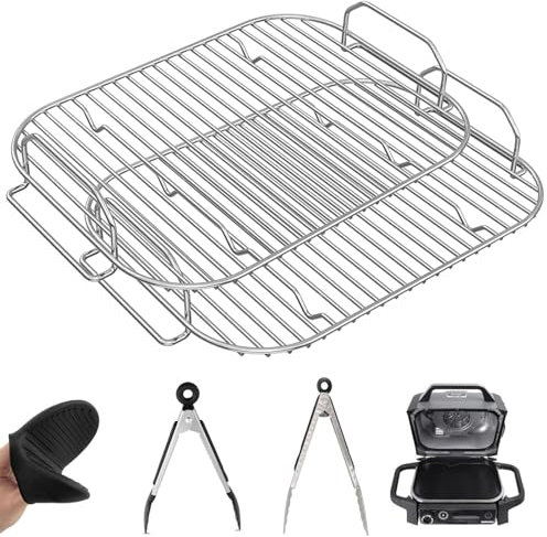 Lot de 2 Grilles de Gril pour Ninja Woodfire XL, Ensemble de Grilles en Acier Inoxydable Accessoires Compatible avec Ninja Woodfire OG850 / OG901