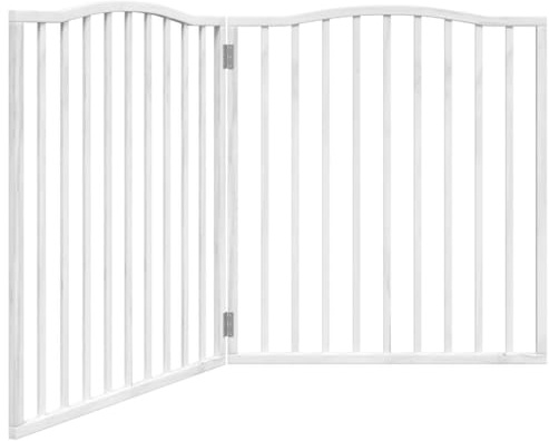 vidaXL Dog Gate Foldable 2 Panels White 160 cm Poplar Wood
