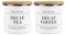 Purely Home Minimalist Decaf Tea & Decaf Coffee Storage Canisters - Black & White - 1.2L (13cm x 13cm) - Airtight Bamboo Lid