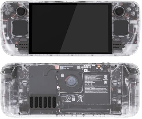 eXtremeRate Full Hülle & Tasten Set für Steam Deck OLED Console, DIY-Ersatz Griff Gehäuse Faceplate/Rückplatte/Custom Buttons Set, Skin Case Zubehör für Steam Deck OLED(Transparent)–KEIN Konsole