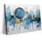 Peinture murale abstraite bleue avec graffitis, peintures modernes pour chambre à coucher, bureau, salon, décoration, grandes impressions sur toile, 40 x 60 cm (16 x 24 pouces) avec cadre