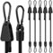 Adjustable Bungee Cords, Upgrade Bungee Cord with Carabiner Hooks Outdoor Heavy Duty 90cm Long, Easy to Adjust Length Black Elastic Ropes Cable with Clips On Both Ends for Bike Rack, Tarps, Cargo
