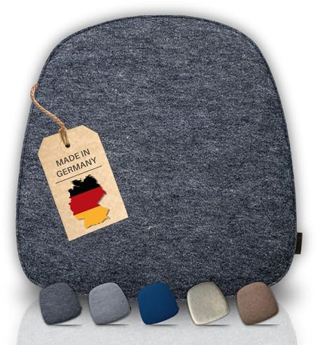 kontor28® - Sitzkissen Filz handgefertigt Made IN Germany | Sitzkissen Stuhl 39x40 cm aus rPET-Filz extra weiche und robuste Polsterung | Sitzauflage Stuhl für In- und Outdoor | anthrazit 4er-Set