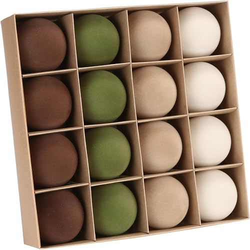 Sea Team 16er-Pack 80mm Samt Weihnachtskugeln Prairie | Beflockte bruchsichere Kunststoffkugeln für Weihnachtsbaum, Kranz und Girlande
