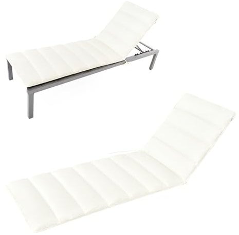 HAVE A SEAT Living - Auflage Gartenliege Flair | 190x60 cm - Weiche Universal Sonnenliege Auflage Dünn - Komfortabel, Wetterfest, Waschbar bis 95° C - Made in Germany (190x60 cm, Weiß)