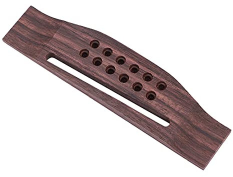 Eujgoov Rosewood Guitar Bridge, Lightweight Smooth Grinding, Flat Top Mandolin Bridge Replacement for Your Acoustic