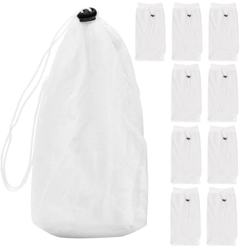 Besreey Sacchetti di ricambio per aspirapolvere da piscina, 10 pezzi, riutilizzabili, in nylon, con chiusura a, per stagni, acqua, sabbia, sporco