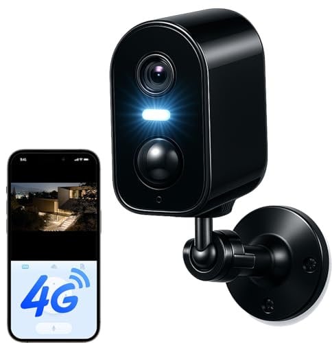 KKB 4G LTE Überwachungskamera mit SIM Karte Innen, Kamera Überwachung Aussen ohne WLAN mit Akku 5200mAh, Tragbare 2K Kabellos LTE Außenkamera, PIR Bewegungserkennung, 2-Wege-Audio, IP65 Wasserdicht