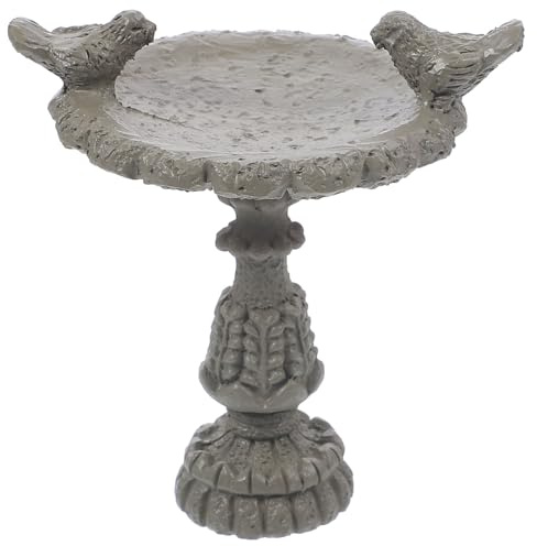 Abaodam 12 Miniature Dollhouse Garden Fountain with Bird Figurine, Resin Mini Garden Decor Prop for Tiny House Accessories, Dollhouse Decorative Water Feature for Mini House Display