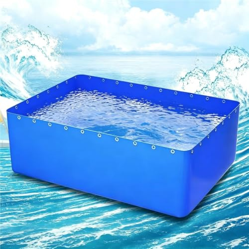 ZJIQOH Piscina Fuori Terra da Giardino | in Tela di PVC Pieghevole per Laghetto e Acquario | con Valvola di Scarico per Allevamento Koi, Stoccaggio Acqua e Irrigazione(2 x 1.5 x 0.8 m)