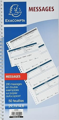 ATLANTA Bloc messages téléphones spiralé 148x297 mm 50 feuillets Dupli