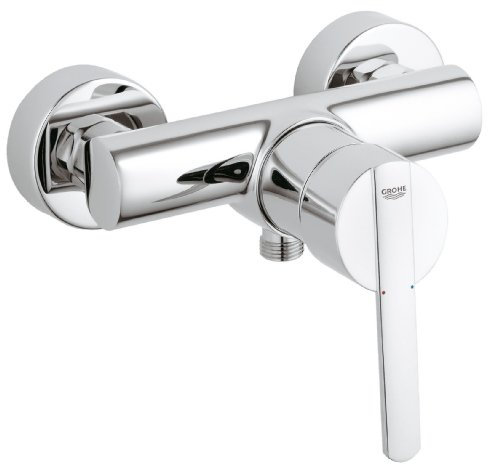 GROHE Mitigeur monocommande Douche Feel, robinet à montage mural, raccord fileté pour flexible en 1/2, rosaces métal incluses, chromé, 32270000 (Import Allemagne)