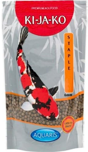 KI-JA-KO Staple koifoder 1 kg / 6 mm – flytande pellets som fiskfoder för koi och dammfisk – dammfoder med spirulina och mineraler för friska koikarpar – tysk kvalitet