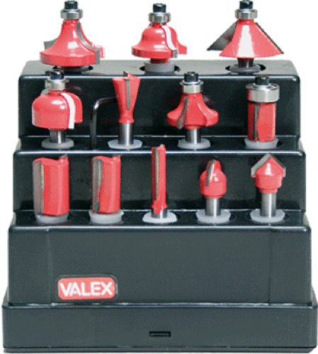 Juego de 12 piezas de fresas para madera, de acero y Widia. Valex
