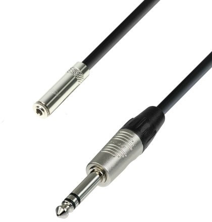 Adam Hall Cables 4 STAR BYV 0300 - Cable de Extensión para Auriculares de Minijack 3,5 mm estéreo a Jack 6,3 mm estéreo 3 m