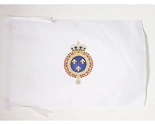 AZ FLAG French Bourbon Restoration Flag 45x30 cm 100D Polyester Cords | Indoor and outdoor use Kingdom of France 12x18 in decorative flag Royaume de France Restauration bourbonienne with ties