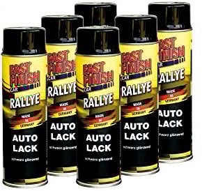 Fast Finish Set: 6x Car Autolack, schwarz, glänzend - 500ml