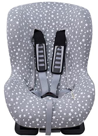 JYOKO KIDS Bezug für Auto-Kindersitz ohne Kopfteil, Hergestellt aus extra weicher Baumwolle (White Star)