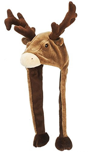 Geschenke mit Namen Plüschmütze Rentier Kuschelig weich, braun, One Size