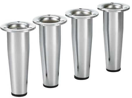 SOTECH 4er Set Möbelfüße Fox-TROT Schrankfüße verchromt/Höhe: 120 mm verstellbar